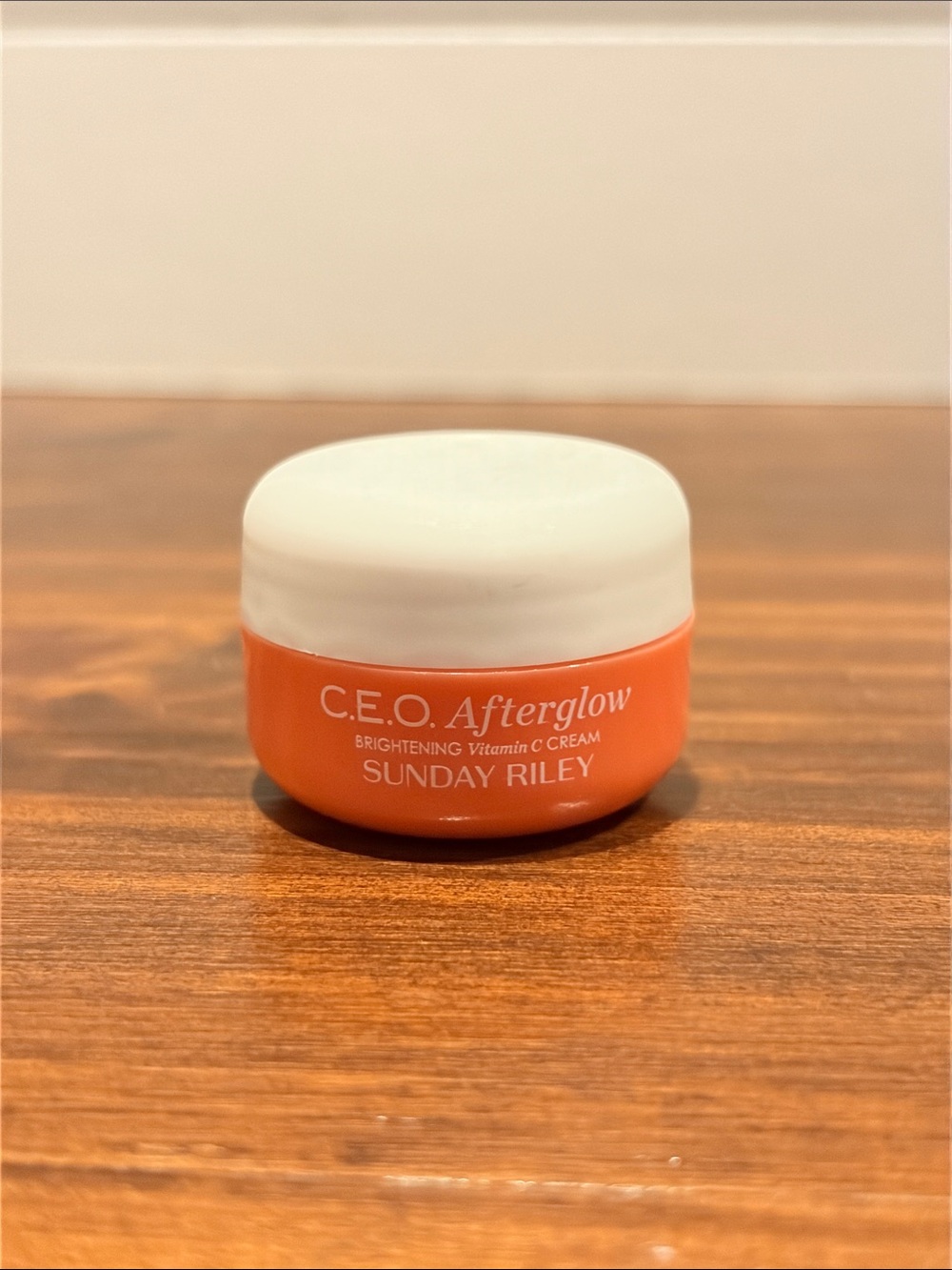 Sunday Riley C.E.O. Afterglow Brightening Cream - Orange and White Jar